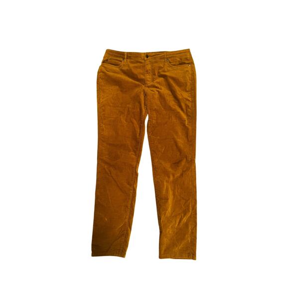 J.McLaughlin Fall Velvet Pants Mustard Yellow Size 14 Holiday Party - Picture 1 of 5